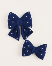 Load image into Gallery viewer, SAILOR BOW | NAVY STARS