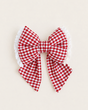 Load image into Gallery viewer, SAILOR BOW | RED GINGHAM