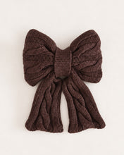Load image into Gallery viewer, Cable knit dog sailor bow in Oatmeal or Espresso with a cozy, oversized bow design.