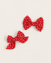 Load image into Gallery viewer, KENZIE BOW | RED POLKA DOT
